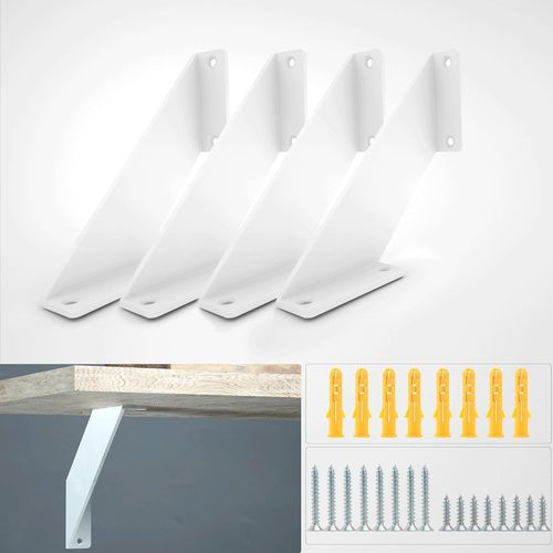 Blanche querre tagre Moderne 20 Cm,Combinaison Libre De Conception De Triangle  90 Degrs Equerre Fonte Etagere Lot De 4