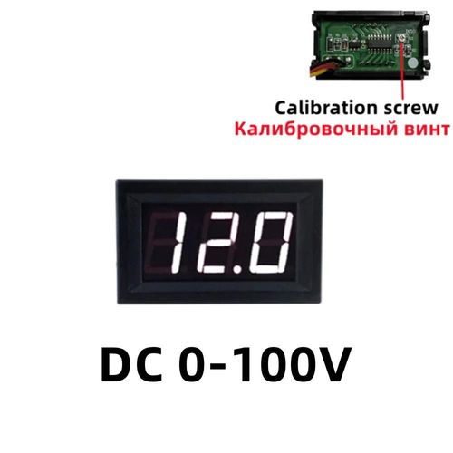 Blanche - Voltmtre Numrique Dc 0 100v, Voltmtre Numrique, Panneau De Tension, Rouge/Bleu/Vert, Pour lectromobile, Moto, Voiture