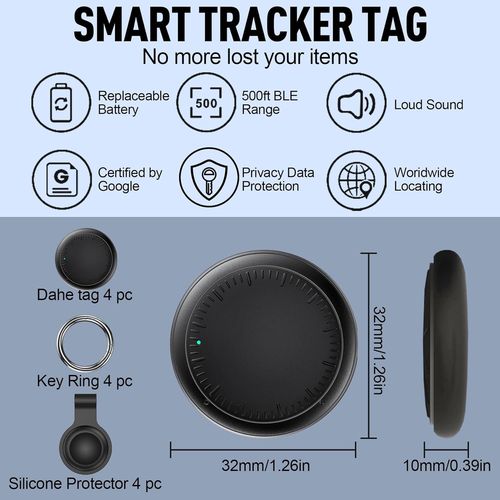 Blazeflux-Air Tag Android, 4pcs Traqueurs Android, Google Find Trackers App Find Hub, Traqueur Bagages Cles Portefeuilles Valises