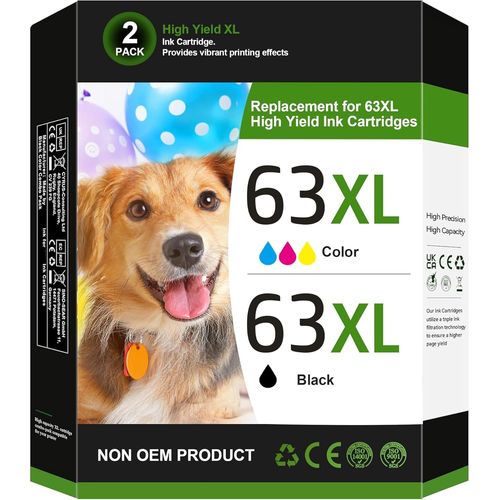 Blazeflux-Cartouches Encre 63xl Noir Et Couleur Hp 63xl | Hp Officejet 3830 4650 5255 5258 5200 Envy 4520 4512 4510 Deskjet 1112