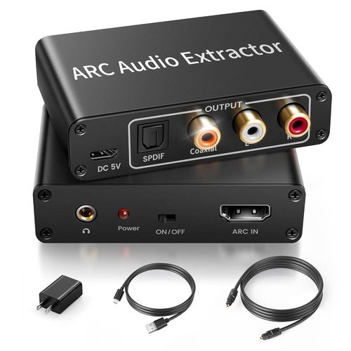 BLAZEFLUX-Extracteur Audio HDMI ARC 192KHz, Adaptateur Splitter vers Optique TOSLINK SPDIF RCA L/R Coaxial et Stereo 3.5mm