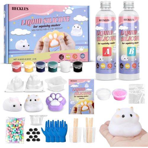Blazeflux-Kit Creation Squishy Diy Taba, 18oz Moules Silicone, Resine Epoxy 1:1 Ab Fabriquer Squishy, Chat Hamster Lapin, Cadeau