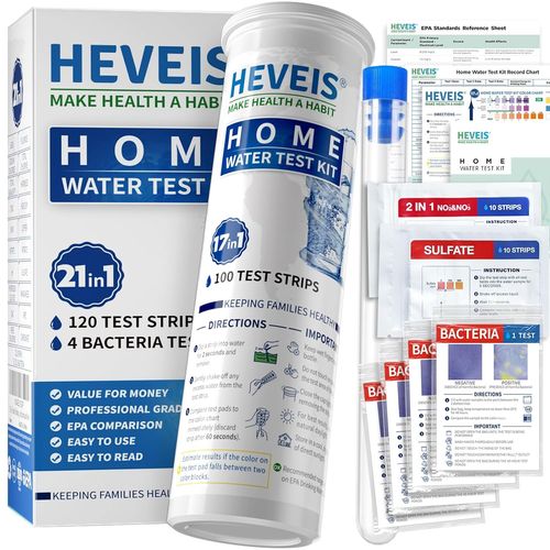 Blazeflux-Kit De Test D'eau Potable 21 En 1 - 120 Bandelettes - Test 4 Bacteries - Robinet Et Puits - Test Facile Durete, Plomb,