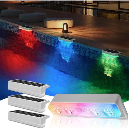 Blazeflux-Lumieres Piscine Solaires Ip68, Led Multicolore 12 Modes Piscines Enterrees/Hors Sol, Escaliers, Cloture, Jardin, Patio