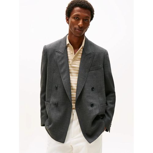 Blazer Crois En Laine Mlange Diagonal Wool Stretch Fabric/Grey - 56