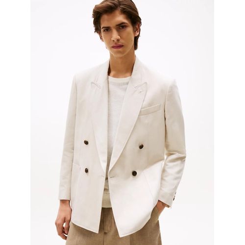 Blazer Crois En Lin Mlang Cotton/Linen Twill Fabric/Beige - 46