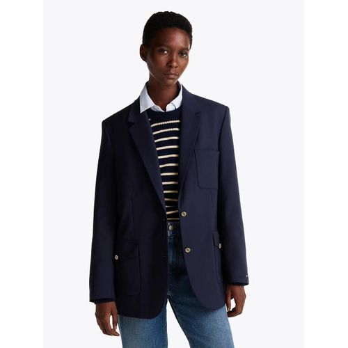 Blazer Dcontract En Laine Mlange Cool Wool Relaxed Sb Blazer/Dark Blue - 34