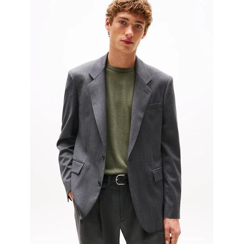 Blazer Droit En Serg De Laine Mlange Stretch Twill Wool Fabric/Grey - 46