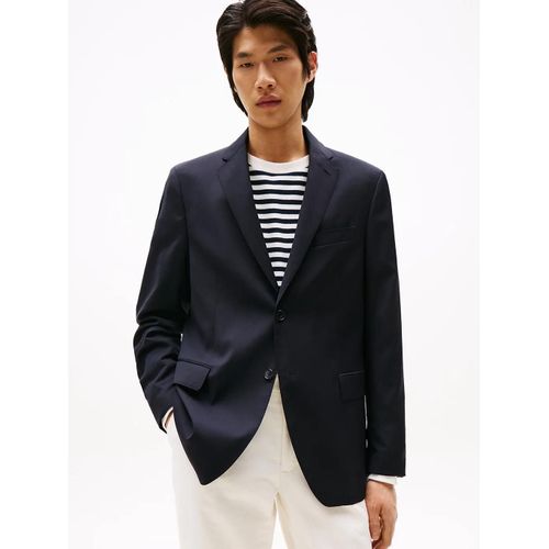 Blazer Droit En Serg De Pure Laine Pure Wool Twill Fabric/Blue - 54