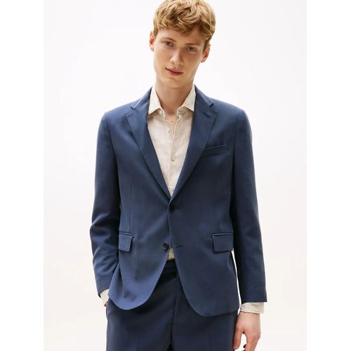 Blazer Extra Slim Boutonnage Droit Solid Viscose Fluid Fabric/Blue - 52