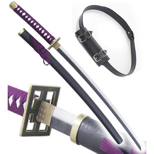 Bleach Sabre En Bois Byakuya Katana Zanpakuto Kuchiki Epee + Ceinturon Noir Porte Epee Ceinture Swordspirit