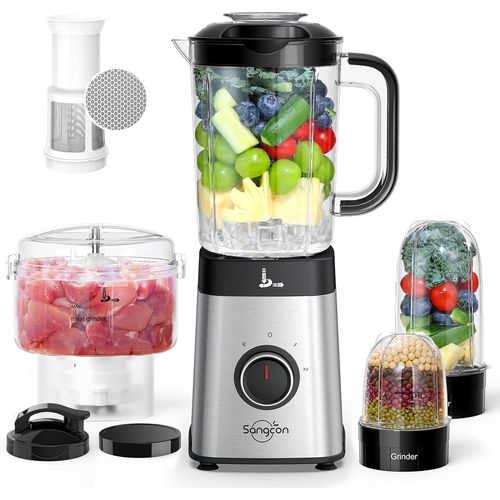 Blender Mixeur 5 En 1,Blender Smoothie 500w Robot Culinaire Pour Shakes Et Smoothies,Viande HachE,3 RGlages De Vitesse Avec Fonction Impulsion.[P61]