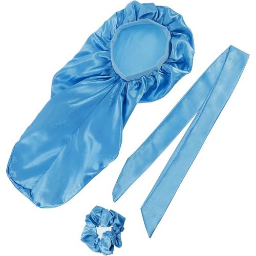 Bleu Ciel Bleu Ciel 1 Jeu Chapeau De La Maison Rubans De Cheveux En Satin Bonnet De Nuit Soyeux Bonnet De Sommeil Bonnet De Soin Des Cheveux