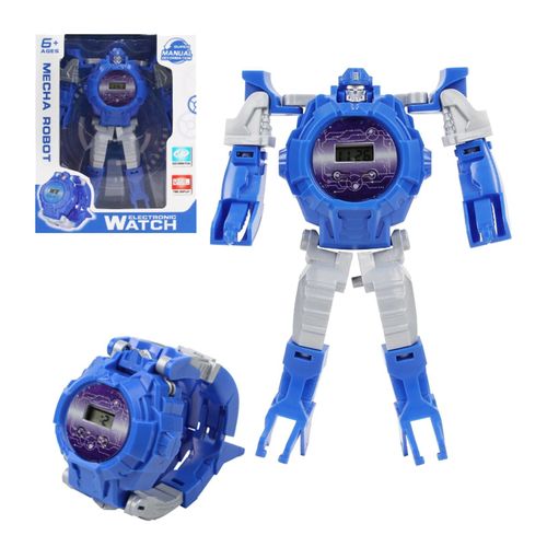 Bleu - Robot Cratif Transformant Les Enfants Regarder Les Garons Du Poignet Numrique Regarde Les Enfants lectriques Smart Robots Regardent Les Jouets Pour Filles Garons