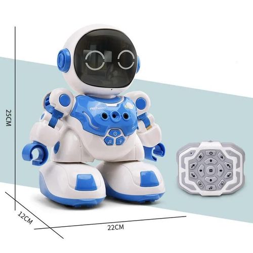 bleu - Robot de programmation Intelligent en un clic, tlcommande, musique dynamique, compagnon Parent enfant, lumires LED, jouet RC pour enfants