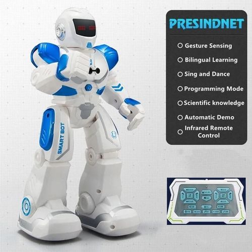 bleu - Robot Intelligent avec tlcommande, capteur tactile pour apprendre  chanter, apprendre l'anglais, programme de jouet coulissant, contrle des gestes, cadeau
