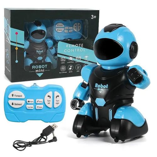 bleu - Robot Intelligent RC pour enfants, jouet  programmation infrarouge avec lumire LED, tlcommande, jouets pour garons, cadeaux de nol