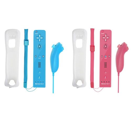 Bleu Rouge - Ensemble 2 En 1 Pour Console Nintendo Wii, Manette De Jeu Sans Fil, Tlcommande Dahchuck, Manette, Manette, Motion Plus En Option