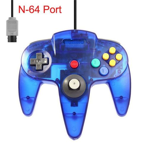 Bleu Transparent - Manette De Jeu Filaire N64 Pour Console Nintendo 64, Joystick, Commande Dualshock