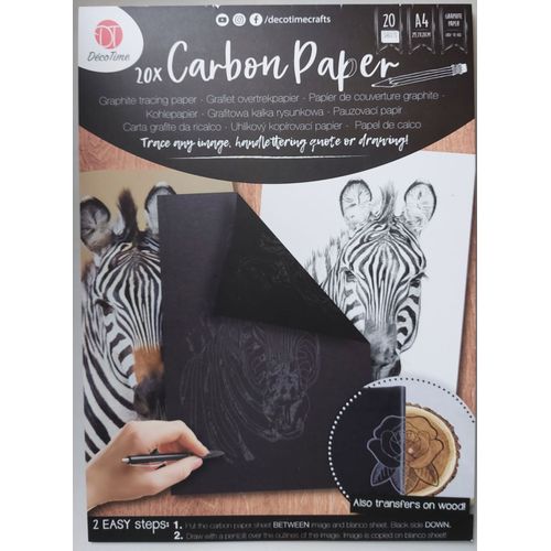 Bloc 20 Feuilles Papier Carbonne - Papier De Couverture Graphite - Noir -