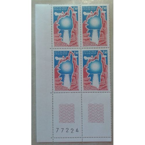 Bloc 4 Timbres Coin De Feuille France 1982 Yvert Et Tellier N2197 Corse Numrot 77224 Neuf** Gomme Intacte