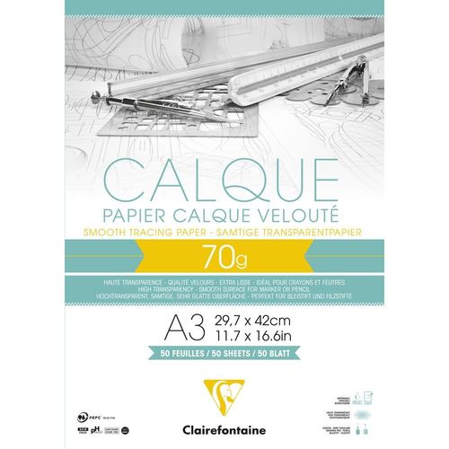 Bloc De Papier Calque 70 G Sur M 50 Feuilles