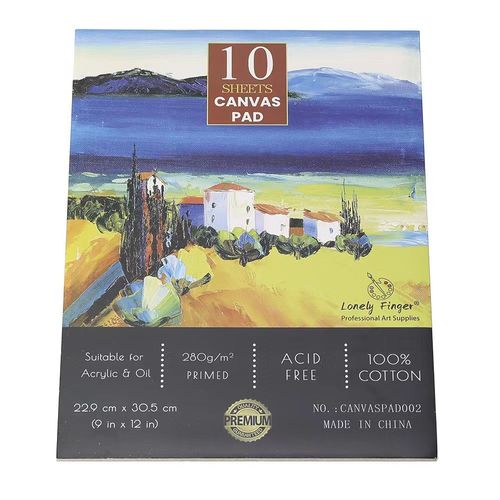 Bloc De Papier En Toile Dchirable En Coton Pur,280g,Sans Acide Pour L'acrylique Et La Peinture  L'huile,Fournitures D'art Pour Les Techniques De Mdias Mixtes,10 - Type 10 Sheets Canvas Pad