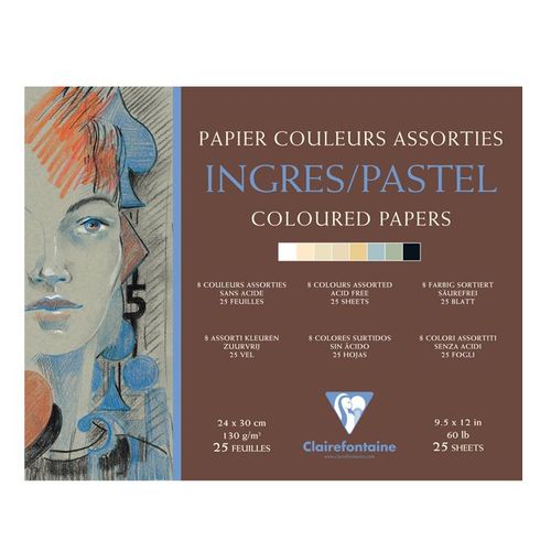 Bloc De Papier Ingres Teintes Assorties 130 G Sur M