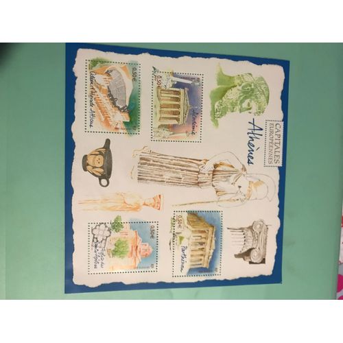 Bloc Feuillet 78- 4 Timbres - Capitales Europennes Athnes - Acadmie, Odon D Hrode Atticus, Parthnon, glise Des Saints Aptres - Gomme Intacte