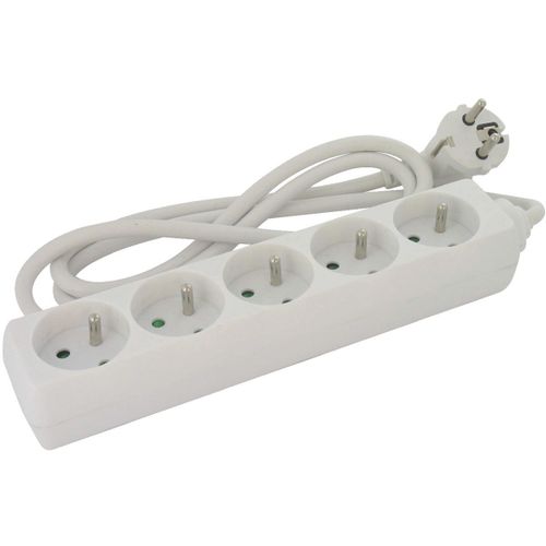 Bloc Multiprise Standard 3g 1 Mm Dhome - Sans Interrupteur - Cordon 1,5 M - 5 X 2p+T