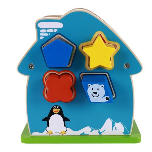 Blocs De Construction En Bois  8 Trous, Bote D'Intelligence En Bois, Blocs De Construction Cognitifs Assortis Pour Bb, Jouet ducatif Prcoce Pour Enfants