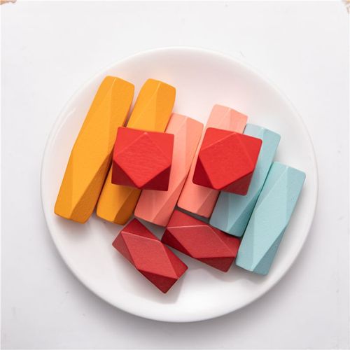 Blocs De Construction En Bois Colors Jenga, Jouets ducatifs Montessori En Bois, quilibre, Empils, Jouet Naturel De Style Nordique