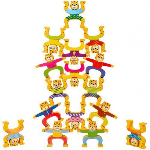 Blocs De Construction En Bois En Forme De Tigre, Jouet ducatif Interactif, Hercules, Jenga, Cadeau Pour Enfants, 16 Pices