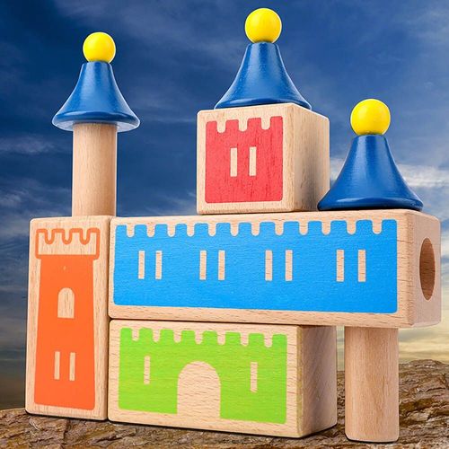 Blocs De Construction Montessori, Chteau De Rve 3d, Jouet En Bois  Assembler, Jeu ducatif Prcoce De Nol