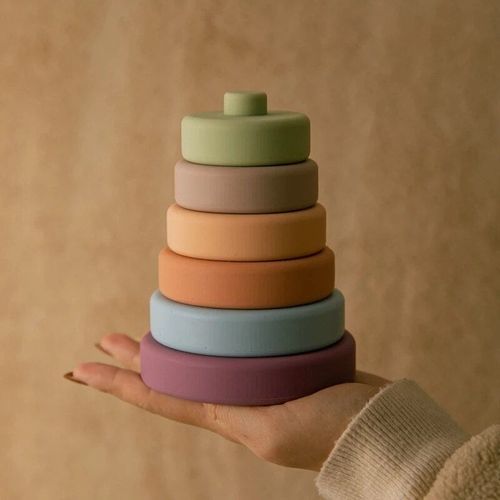 Blocs De Construction Souples En Silicone Pour Bb, Anneau De Dentition Jenga ducatif, Tour Pliante 3d, Jeu D'empilage, Jouets De Construction
