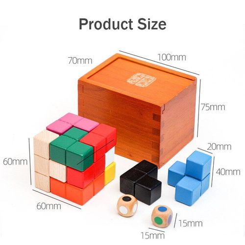 Blocs De Cube Soma 3d En Bois, Cube Magique, Jeu De Puzzle Tetris, Casse-Tte, ducation Prcoce, Briques  Empiler Montessori