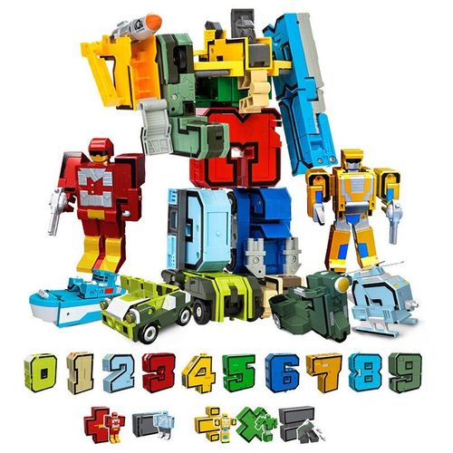 Blocs ducatifs Cratifs Pour Enfants, Bricolage, Assemblage, Transformation Des Chiffres, Robot Jouet Pour Enfants