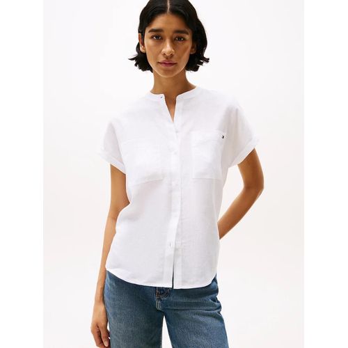 Blouse En Lin Dcontracte  Manches Courtes Ess Linen Collarless S/S Blouse/Optic White - 36