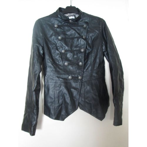 Blouson Noir Devant Crois Cache Cache