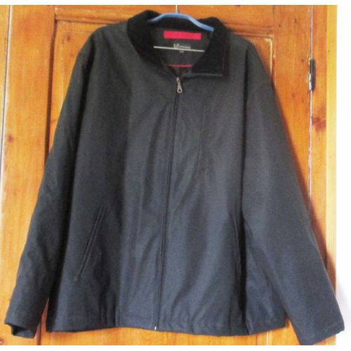 Blouson Zipp Lucas Milano Noir-Aspect Cuir-Col Velours Ctel-Taille 56-Extrieur 63%Polyester/37%Polyurethane-Doublure Garnissage 100%Polyester Surpique En Rouge-Poches Extrieures Et Intrieures