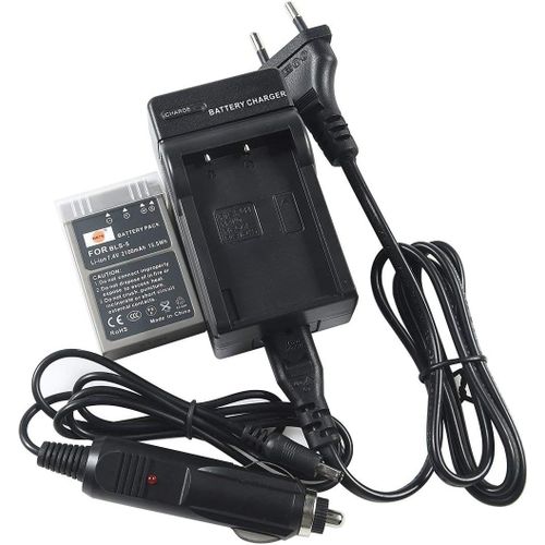 BLS-1 Batterie et DC84E Voyage Chargeur Compatible pour Olympus E-400 E-410 E-420 E-450 E-600 E-620 E-P1 E-P2 E-P3 PL1E E-PL7 E-PL2 E-PL5 E-PL6 PLE15 Stylus 1 x Digital Camra comme Olympus BLS5.[V495]