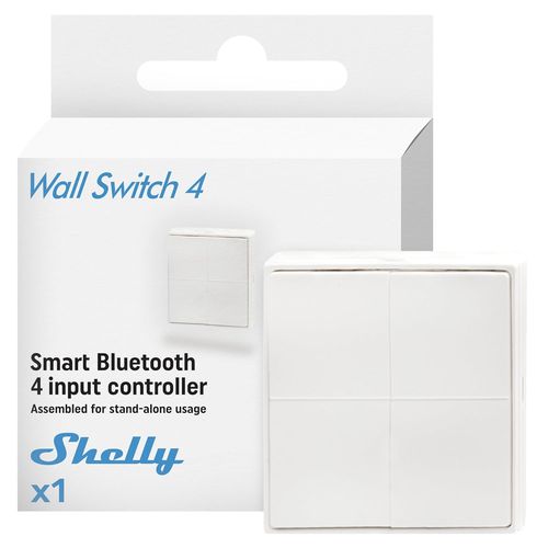 Blu Wall Switch 4 - Stand-Alone - Interrupteur Tlcommande Bluetooth Autonome,Sans Cblage,Commande  Distance Dispositifs Connects,Actions & Scnes,Multi-Clic,Cryptage Fort