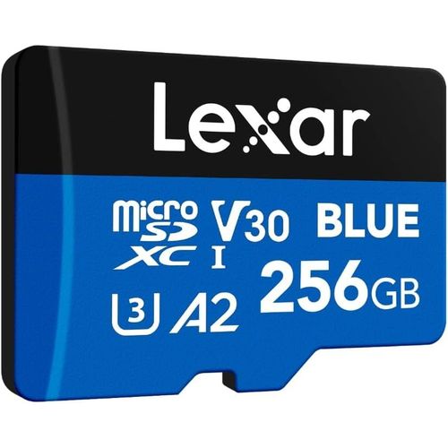 Blue Carte Micro SD 256Go,jusqu' 160 Mo/s en Lecture,Carte microSDXC UHS-I,C10,U3,V30,A2,vido Full HD et 4K,Carte mmoire Haute Vitesse pour Smartphones/tablettes/camras d'action