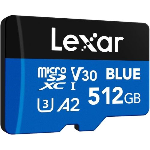 Blue Carte Micro Sd 512go, Jusqu' 160 Mo/S En Lecture, Carte Microsdxc Uhs-I, C10, U3, V30, A2, Vido Full Hd Et 4k, Carte Mmoire Haute Vitesse Pour Smartphones/Tablettes/Camras[Gopro2208]