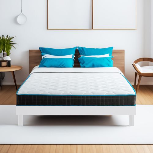 Blue Moon Ensemble Matelas Ressorts Ensachs Atmosphere 140x190 + Sommier  Lattes En Kit Easykit Blanc - 7 Zones De Confort. Epaisseur 19 Cm. Confort Mi-Ferme. Fabrication Belge - Garantie 10 Ans