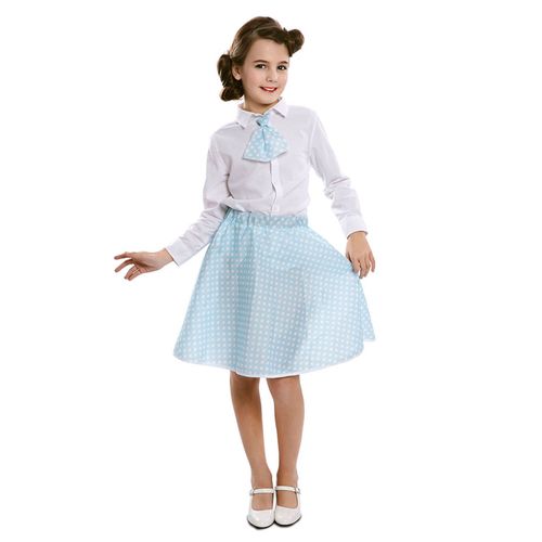 Blue Pin-Up Kit Pour Les Filles: Jupe Et Cravate (Taille 7-9a)