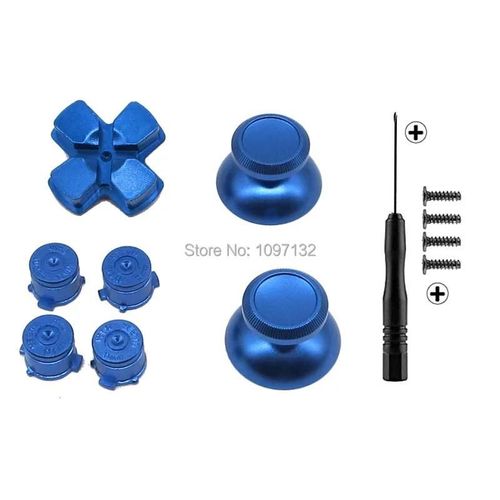 Blue - Poignes De Pouce En Mtal Pour Manette De Ps4 Slim Pro, Remplacement En Aluminium, Boutons Abxy Bullet, Chrome D-Sub