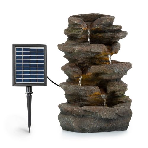 Blumfeldt Fontaine Solaire Stonehenge clairage Led Polyresin Batterie Lithium Ion