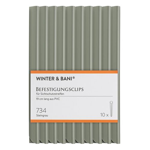 Bandes Brise-Vue - Blumfeldt Wb - Lot De 10 - 19 Cm X 0,8 Cm - 10 Clips -Gris Pierre