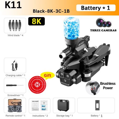 Bmad K11 Max Rc-Drone Professionnel Pour Photographie Arienne,Avion  Trois Camras,vitement D'obstacles,Quadrirotor Pliable,Jouet Cadeau Drone 4k Professional Drone - Type Black-8k-3c-1b